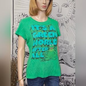 2008 Kermit The Frog Graphic Tee 'It's A Green World After All' Junior's 15/17